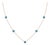 Blue Topaz Station Necklace | Round Bezel Gemstone Necklace | Minimalist Floating Stacking Necklace For Sale