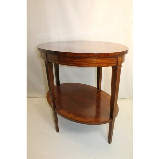 Early 19th Century 19th Century Sheraton Inlaid Marquetry Rosewood & Satinwood Oval Center Table For Sale - Image 5 of 10