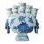 Vintage Chinese Porcelain Tulip Blue Five Finger Tulipiere Vase For Sale