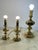 Set 3 Italian brass table lamps, 80s Found in a noble apartment, they are intact and functioning. They can be used in a...