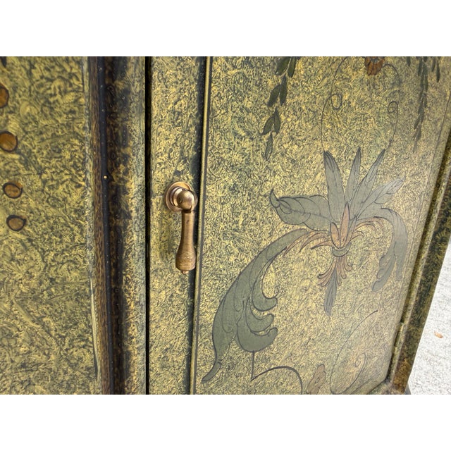 Green Vintage Hand-Painted Florentine Style Commode Cabinet For Sale - Image 8 of 12