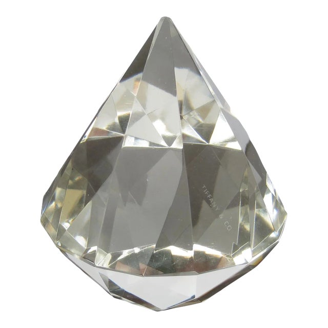 Tiffany Crystal Diamond Paperweight For Sale