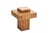 2020s Rattan Prism Side Table, Hand-Crafted, Mid-Century Modern, Brass Top For Sale - Image 5 of 8