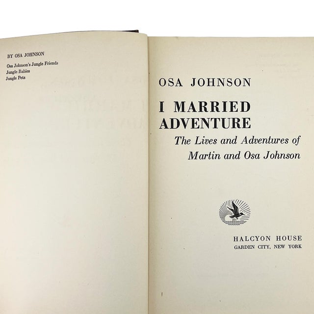 Paper I Married Adventure by Osa Johnson, 1942 Zebra Cloth Safari Memoir For Sale - Image 7 of 10