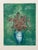 Aqua Mid Century Floral Still Life "Les Fleurs" 1976 Ed Ward For Sale - Image 8 of 8