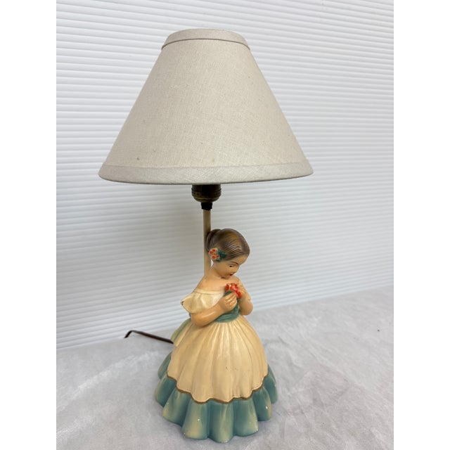 Vintage Ceramic Figurine Table Lamps, Pair For Sale - Image 10 of 12