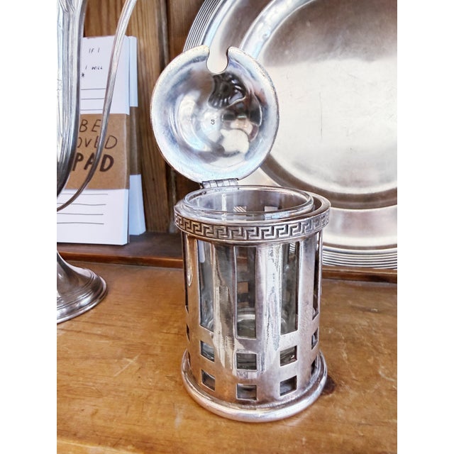Antique Silver Mustard Pot From the Redmont Hotel in Birmingham Alabama For Sale - Image 4 of 6