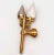 Antique 20" French Regency Brass/ Bronze Hand Held Torch Wall Sconce With Flame Shades For Sale - Image 9 of 18