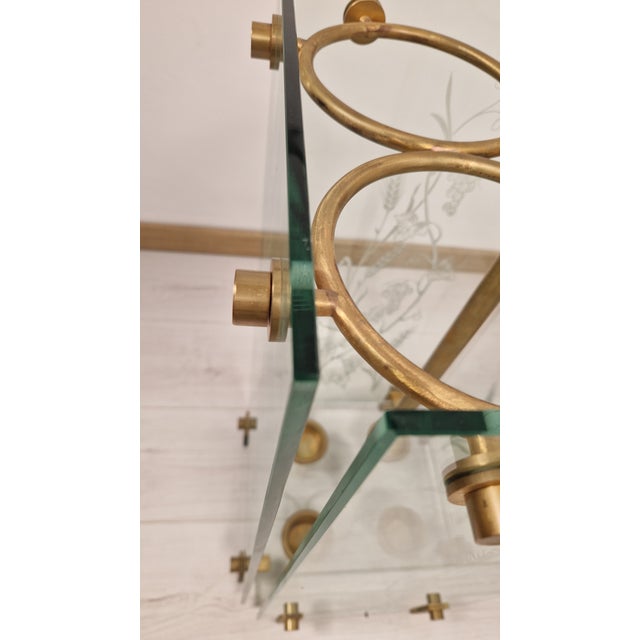 Umbrella Stand in Brass and Engraved Glass from Fontana Arte, 1950s For Sale - Image 9 of 18