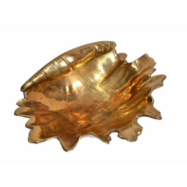 Bronze Hollywood Regency Bronze Footed Nautical Seashell Catchall, Bowl, Raymor, Italy For Sale - Image 8 of 8