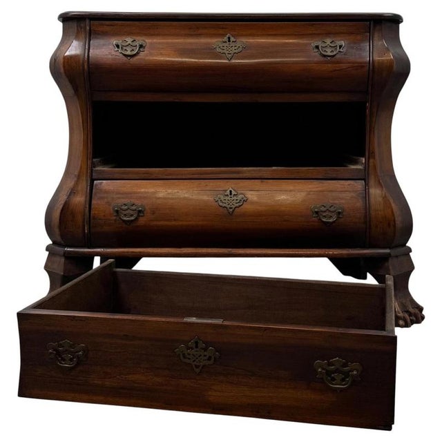 Antique Dutch Mahogany Bombe Chest of Drawers For Sale - Image 4 of 12