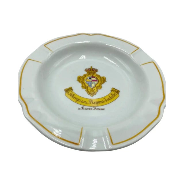 Vintage 5-Star Regina Isabella Hotel Ashtray Italy Lacco Ameno Richard Ginori For Sale - Image 10 of 12