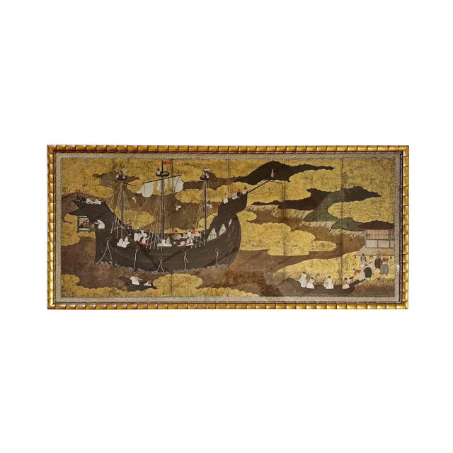 Japanese Print '- Ship Entering the Harbor' For Sale - Image 9 of 9