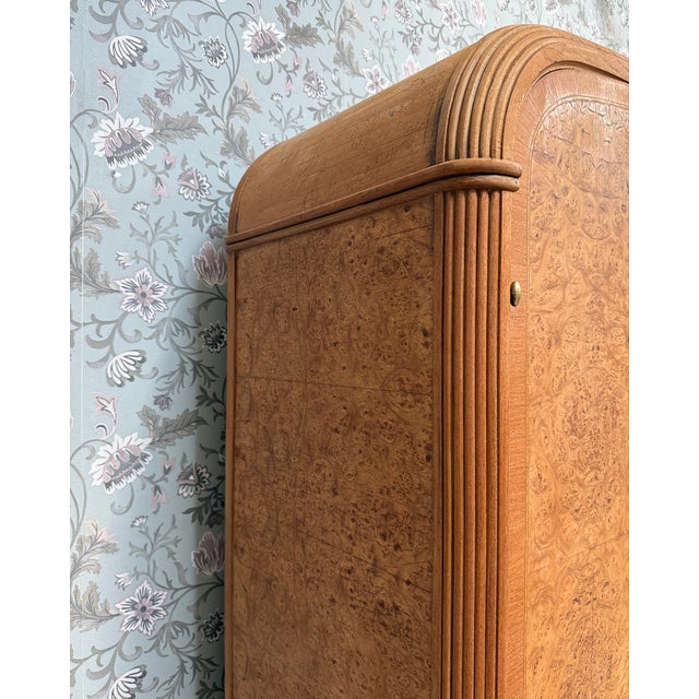 Large Art Deco Wardrobe in Speckled Maple, 1930s For Sale - Image 6 of 17