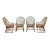 Vintage Set/4 Tortoise Rattan Bamboo Peacock Dining Chairs For Sale