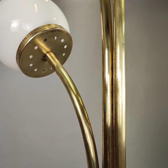 Brass Floor Lamp with 3 Light Points, 1970s For Sale - Image 9 of 12