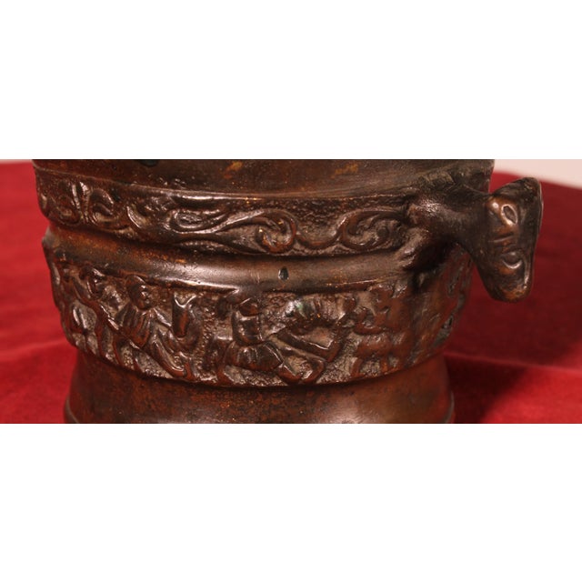 Tan Antique Bronze Mortar, 1574 For Sale - Image 8 of 15