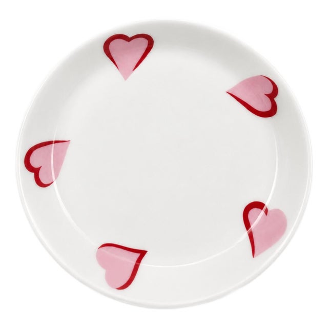 Mid 20th Century D. Porthault Paris Les Coeurs Pink Hearts Trinket Dish Bowl Porcelain Limoges For Sale
