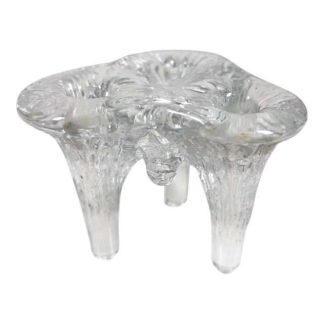 1970s Istapo Candle Holder Art Glass Göran Wärff Kosta Boda Sweden For Sale