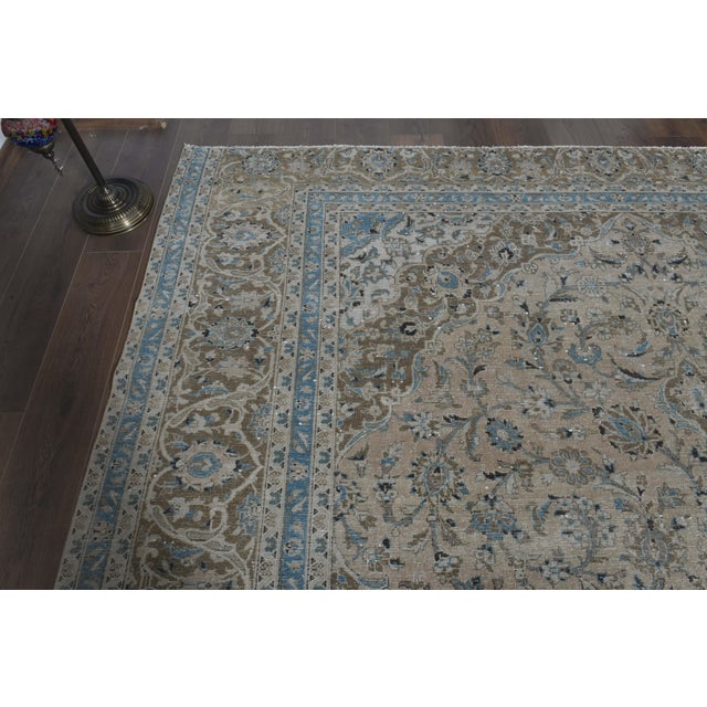1970s 1970s Vintage Persian Handknotted Wool Brown Oversize Area Rug For Sale - Image 5 of 11