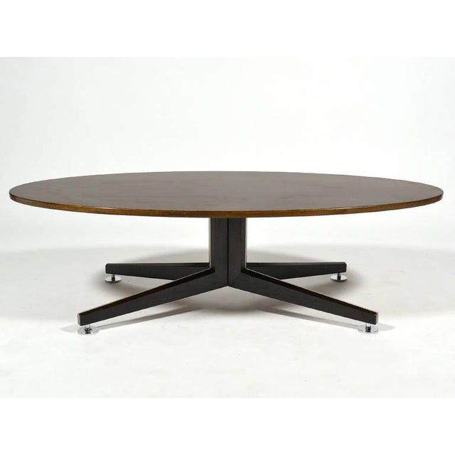 Mid-Century Modern Edward Wormley Elliptical Rosewood Coffee Table by Dunbar For Sale - Image 3 of 10