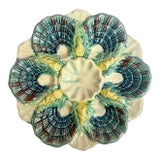 Late 19th Century French Majolica Oyster Plate With Kaleidoscopic Shell Pattern For Sale