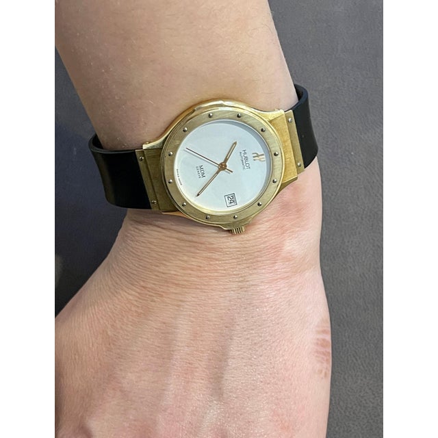 Hublot MDM 1581.3 18 Karat Yellow Gold Unisex Automatic Watch, White Dial For Sale - Image 14 of 18