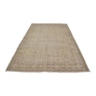 Beige Handknotted Anatolian Vintage Carpet For Sale