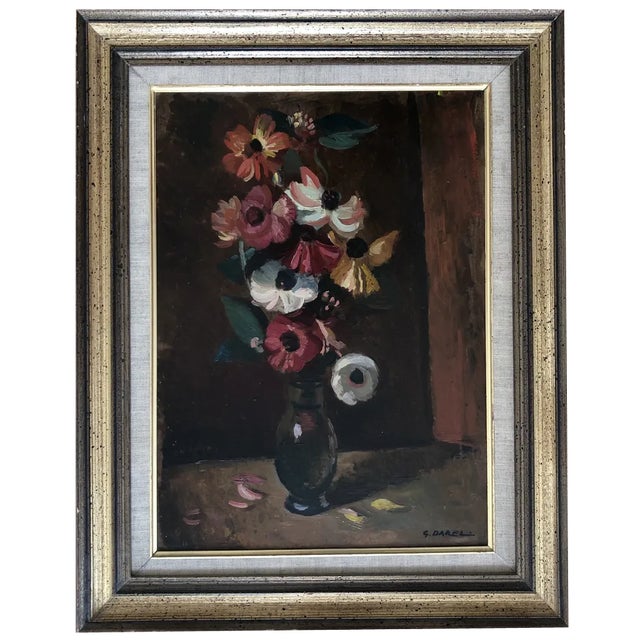 Georges Darel, Nature morte, Oil on Cardboard, Framed For Sale
