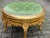 Wood 1980s Italian Rococo Gold Beech Green Velvet Bench For Sale - Image 7 of 12