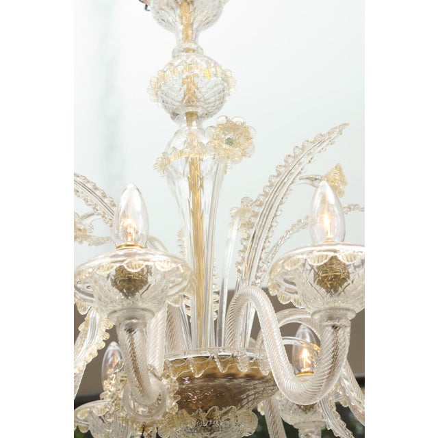 1940s Exquisite 6-Light Murano Glass Chandelier, 1940s Italy For Sale - Image 10 of 18
