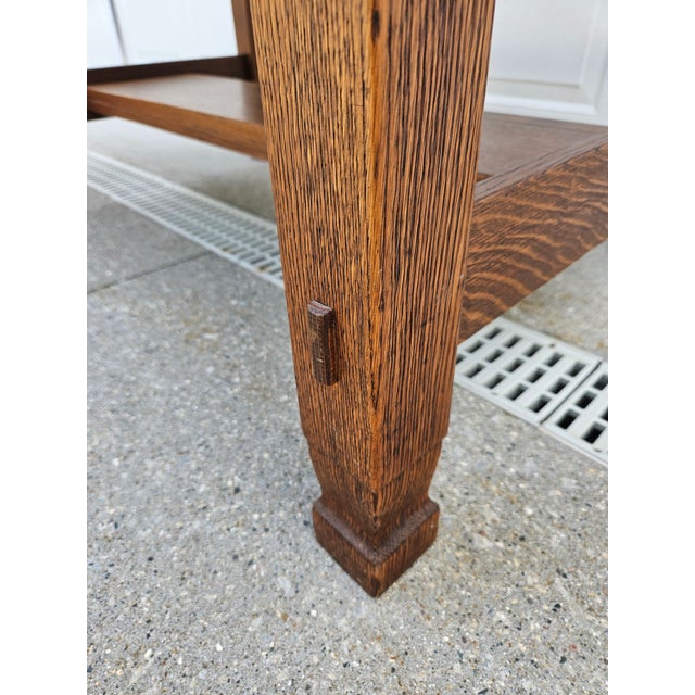 Arts and Crafts Mission Oak Desk -Attributed to Imperial Furniture For Sale - Image 6 of 14