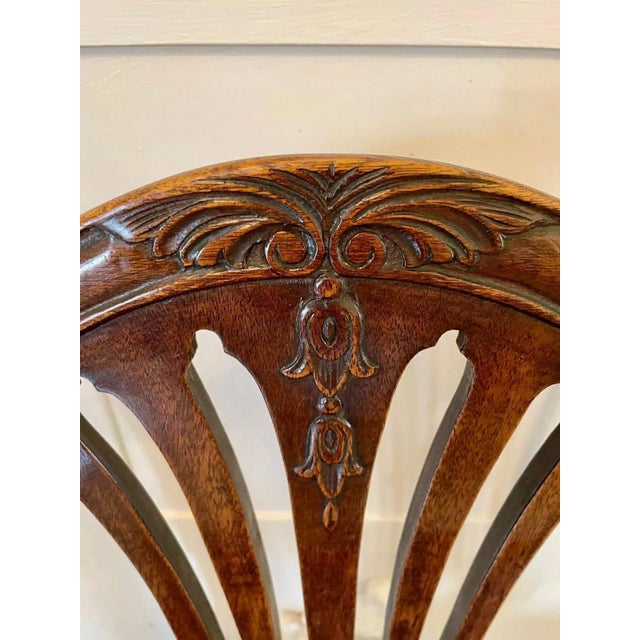 Set of Antique Victorian Carved Mahogany Desk Chairs For Sale - Image 3 of 11