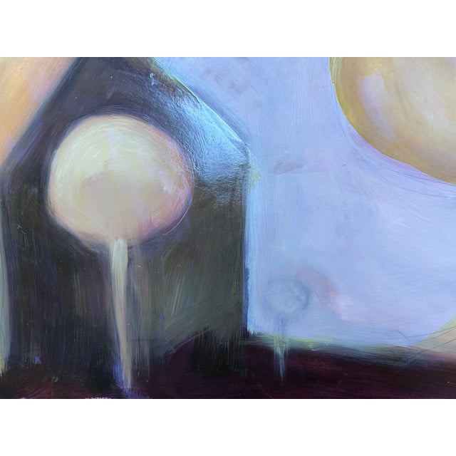 Contemporary Abstract Landscape Triptych | Oil on Paper With Custom Varnish | Greek Countryside Inspired | Newly Framed For Sale In Atlanta - Image 6 of 6