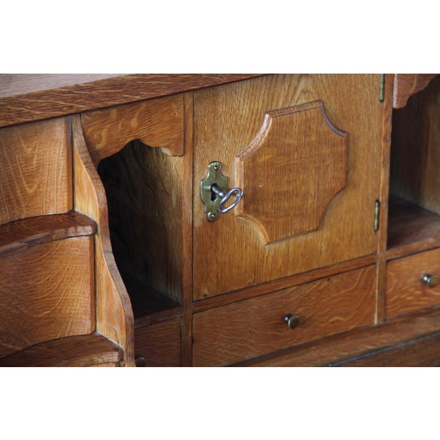 Vintage Oak Fold Down Secretaire, 1960s For Sale - Image 10 of 18