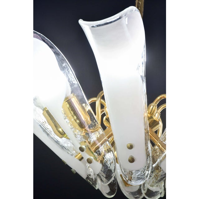 White 1970s Murano White Glass Petal Chandelier For Sale - Image 8 of 14