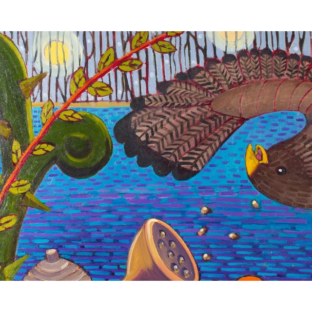 2010s 2018 “Hawk Beware” Oil on Canvas Painting by Karen Holtzclaw For Sale - Image 5 of 9