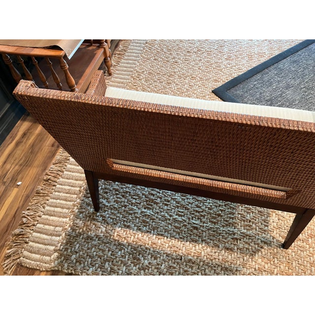 Bernhardt Bench Late 20th Century Wicker Rattan Coastal Loveseat For Sale In Washington DC - Image 6 of 9