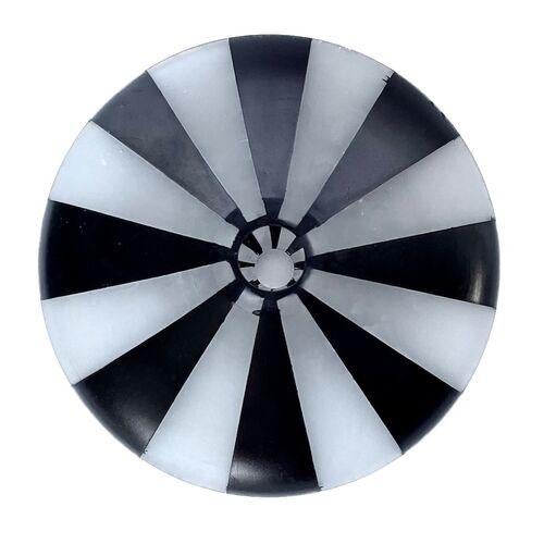 Vintage Striped Frosted Glass Disk Vase For Sale - Image 4 of 5