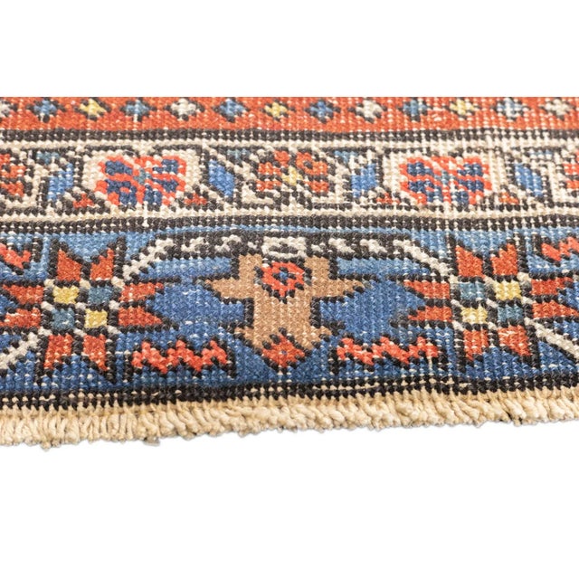 Antique Persian Heriz Rug 3'10'' x 4'5'' For Sale - Image 10 of 12