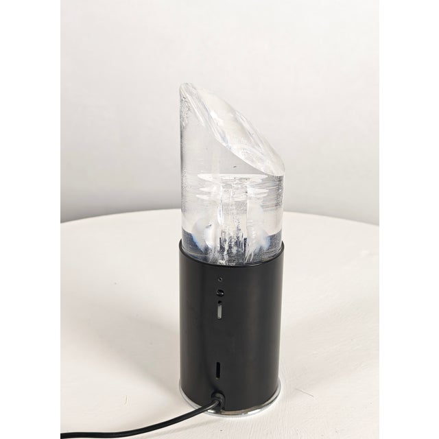Italian Black Enameled Steel and Acrylic Glass Table Lamp, 1970s For Sale - Image 9 of 14