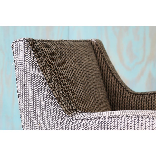 1950s Ernst Schwadron Style Black and White Wool Boucle Lounge Chair Pair For Sale - Image 10 of 16