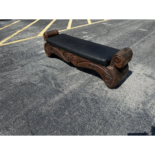 Vintage Witco Tiki Wood Carved Bench Mid Century Modern | Chairish