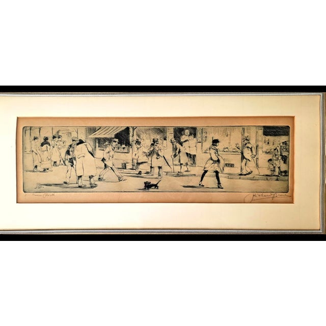 1930 Signed Richard Bloos “Altmarkt” German Market Scene Etching, Framed For Sale - Image 4 of 10