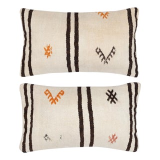14"x24" SET OF 2 - Kilim Cushion Covers. Lumbar Pillows. A pair of Pillowcases For Sale