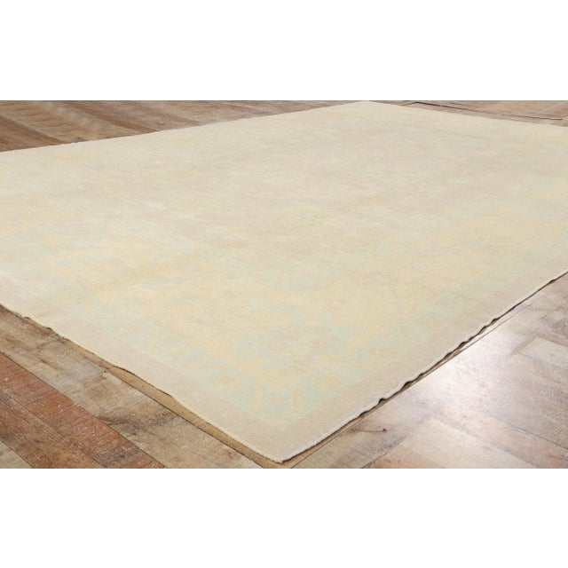 Textile Vintage Modern Muted Turkish Oushak Rug - 09'03 X 13'07 For Sale - Image 7 of 9