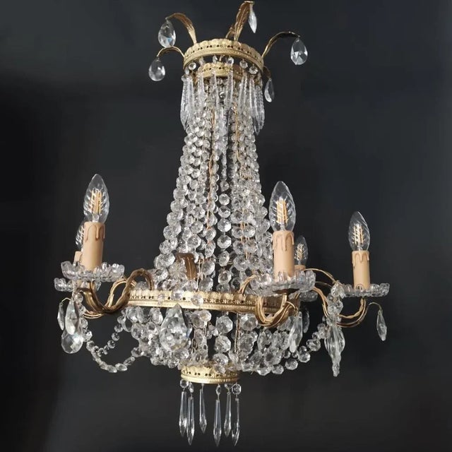 Lüstre a Corbeille Chandelier, 1890s For Sale - Image 11 of 11