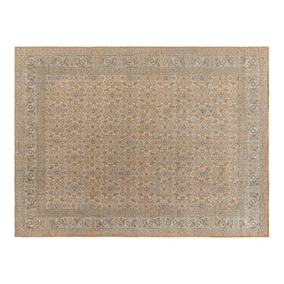 Antique Persian Tabriz Hand Knotted Wool Rug For Sale