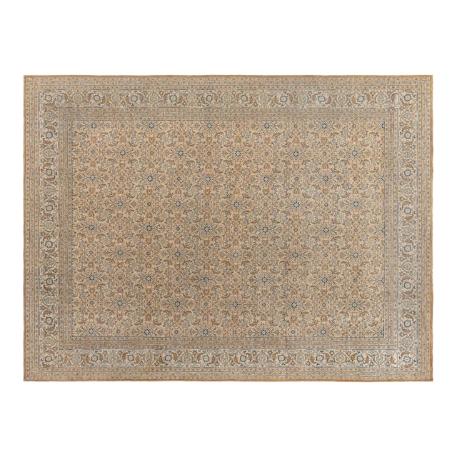 Antique Persian Tabriz Hand Knotted Wool Rug For Sale