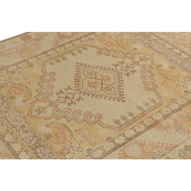 Rug & Kilim Distressed Style Custom Rug in Gold, Medallion Pattern by Rug & Kilim For Sale - Image 4 of 6